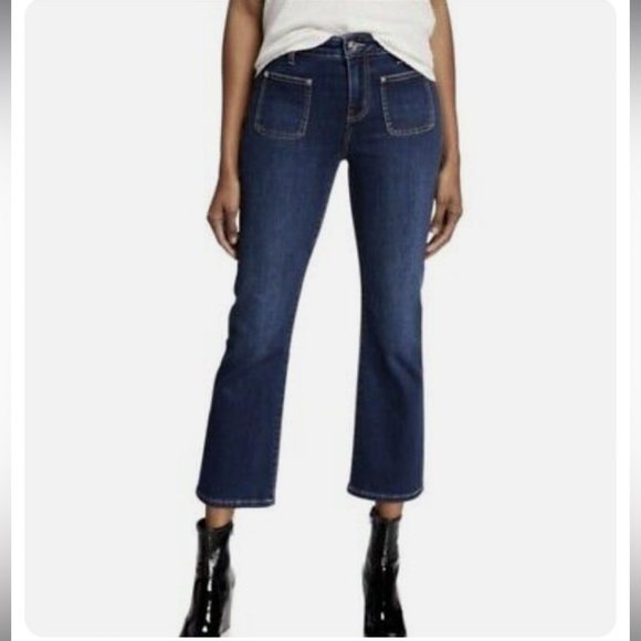 Current/Elliott Denim - Current/Elliot The Cropped Boot Patch-Pocket Jeans